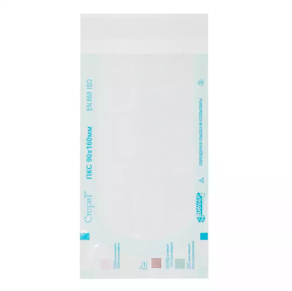 Пакет СтериТ, размер 90*160мм, комбинированный, самоклеющийся, упаковка 100шт