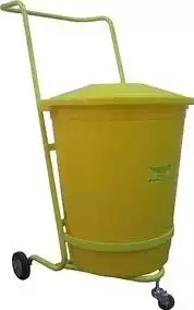 Тележка - колесная, для перевозки баков желтая