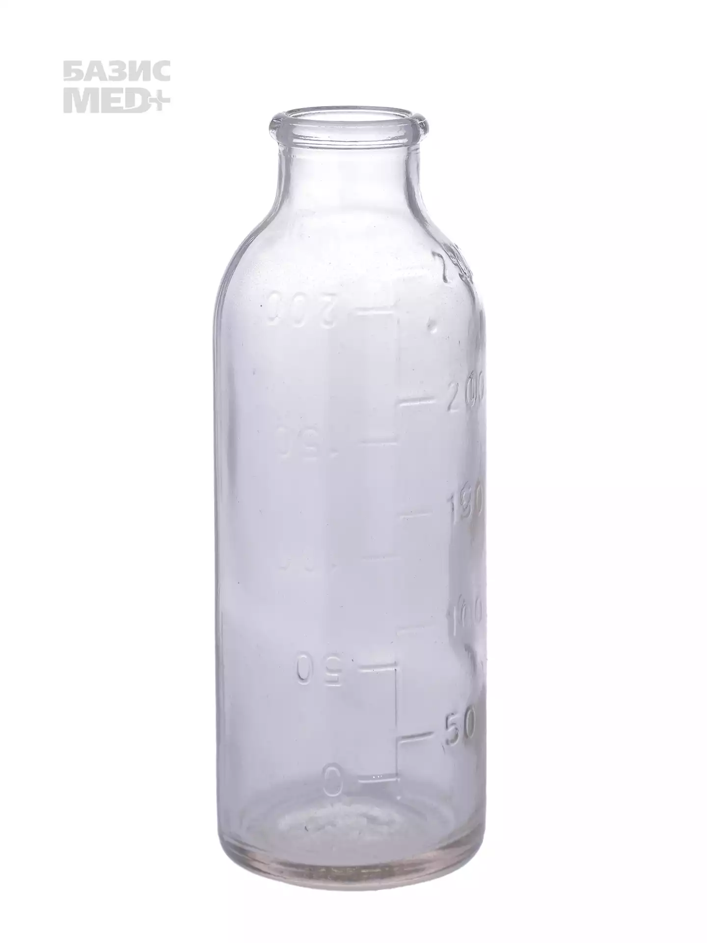 Бутылка стеклянная 250мл для крови, трансфузионных и инфузионных препаратов, с гладким горлом