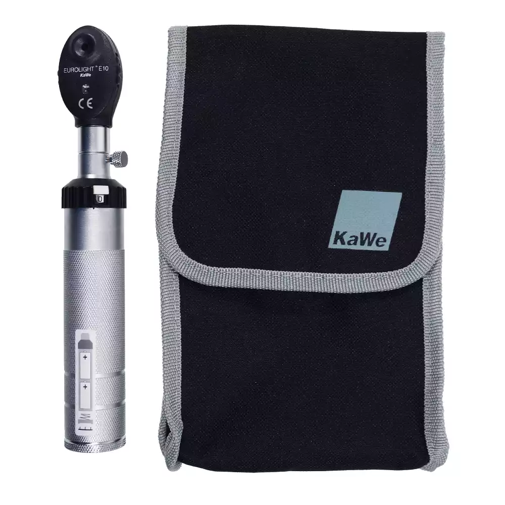 Офтальмоскоп ЕВРОЛАЙТ E10 2,5V металл. рукоять, (крепление головки - замок клик)