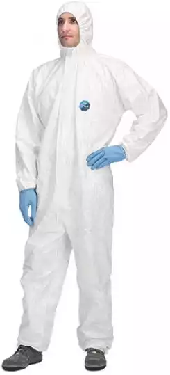Комбинезон защитный Тайвек Классик, материал - нетканый паропроницаемый материал на базе полиэтиленовых волокон, плотность 41г/кв.м, цвет белый, размер XХL
