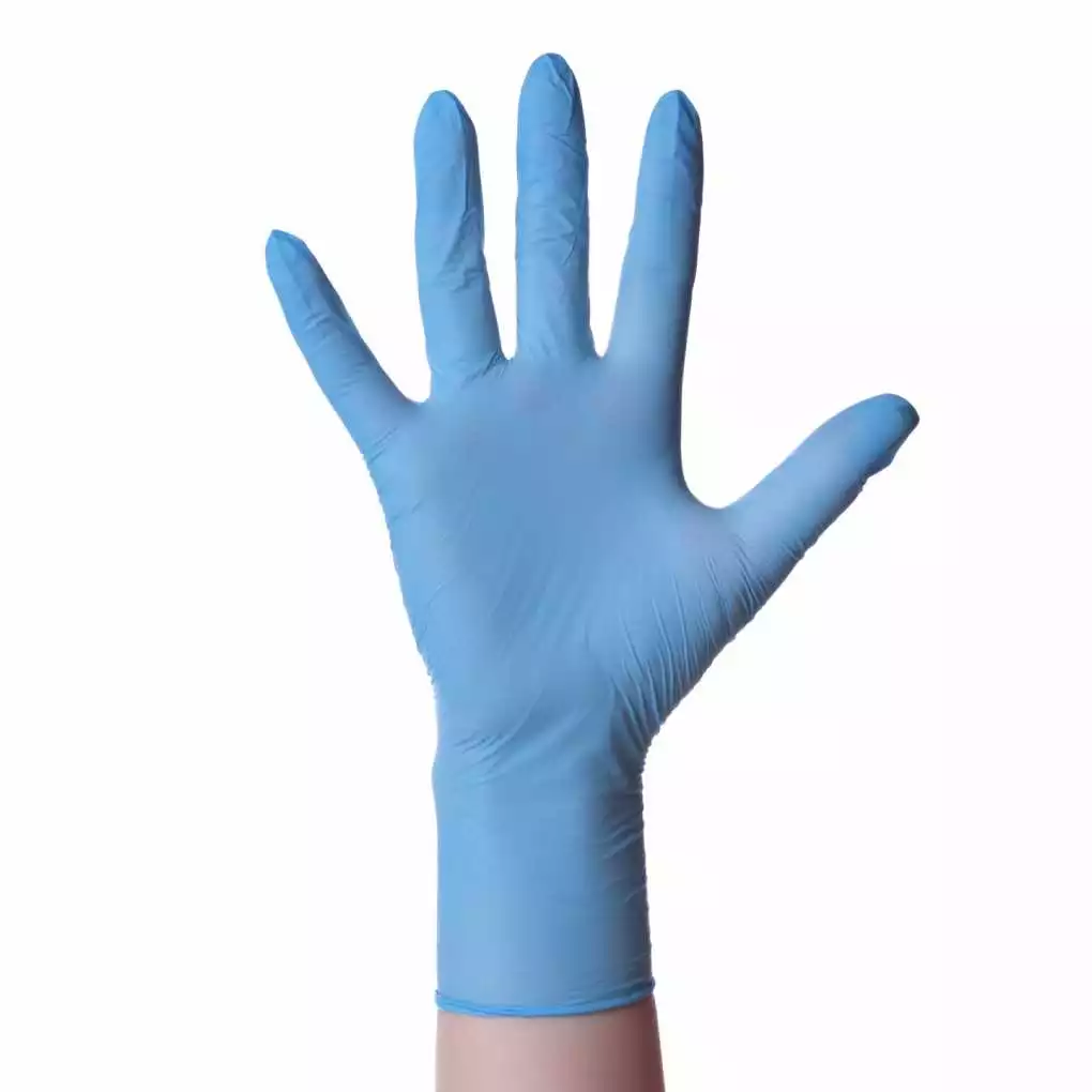 Перчатки BENOVY, размер XL, нитриловые, вес 6,0г/пара, неопудренные, текстурированные на пальцах, цвет голубой, нестерильные,упаковка 100 пар