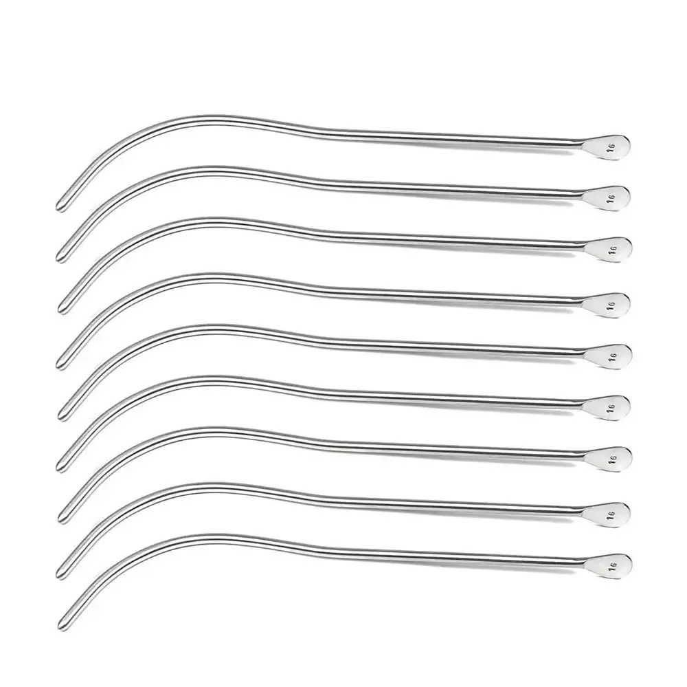 Бужи уретральные 16-180-1, изогнутые жесткие, размер 16-27, многоразовые, комплект 12шт