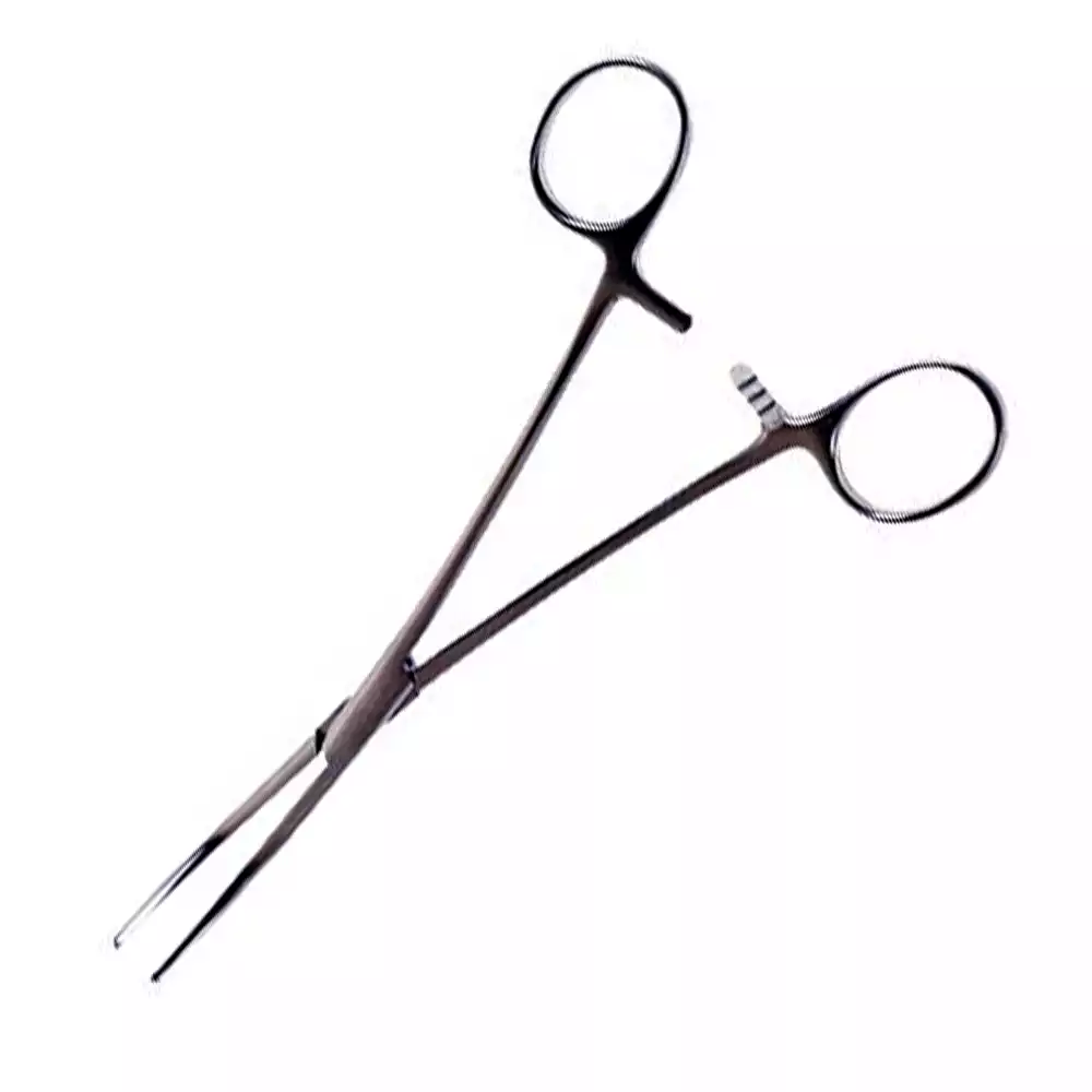 Зажим (БИЛЬРОТА) 17-264, кровоостанавливающий, зубчатый, изогнутый №2, длина 200мм, аналог З-37