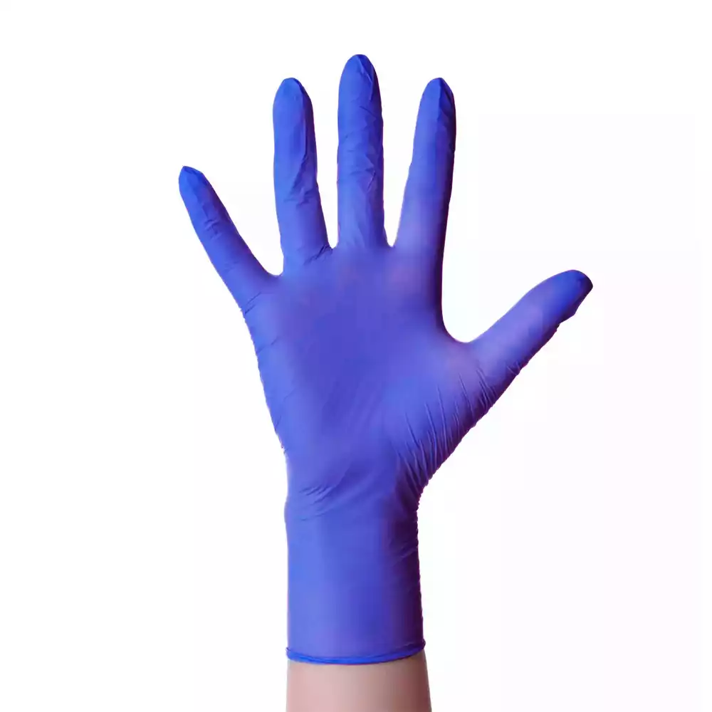 Перчатки BENOVY, размер S, нитриловые, вес 7,0г/пара, неопудренные, текстурированные на пальцах, цвет сиреневый, нестерильные, упаковка 50пар