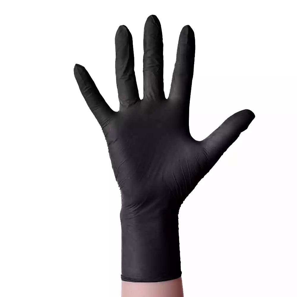 Перчатки mediOk Space, размер M, нитриловые, вес 7,0г/пара, неопудренные, текстурированные на пальцах, цвет черный, нестерильные