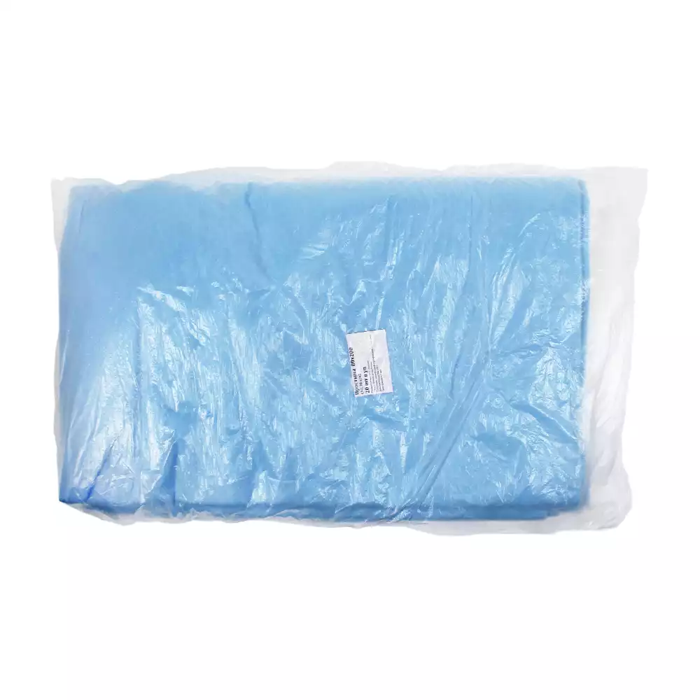 Простыня 80*200см, материал СМС 20г/м2,  нестерильная, голубая