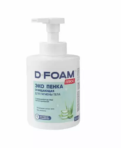 ЭКО-ПЕНКА ОЧИЩАЮЩАЯ D-FOAM Актив для мытья и ухода с ароматом алоэ и чайного дерева, объем 500 мл