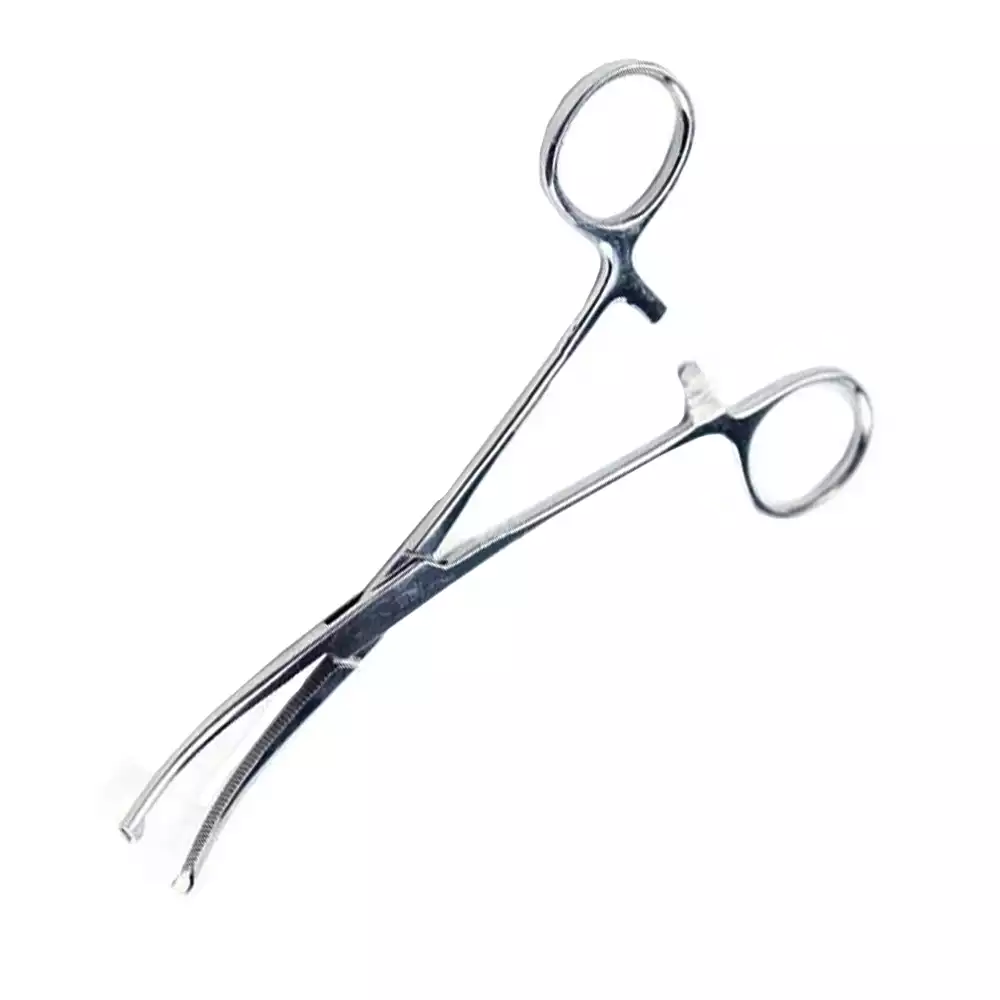 Зажим З-119 кровоостанавливающий 1x2 зубый зубчатый изогнутый №2, длина 160мм